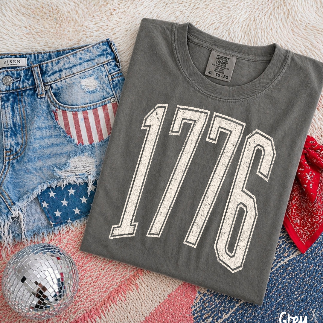 1776 varsity arched WHITE (Scarlow) DTF Transfer