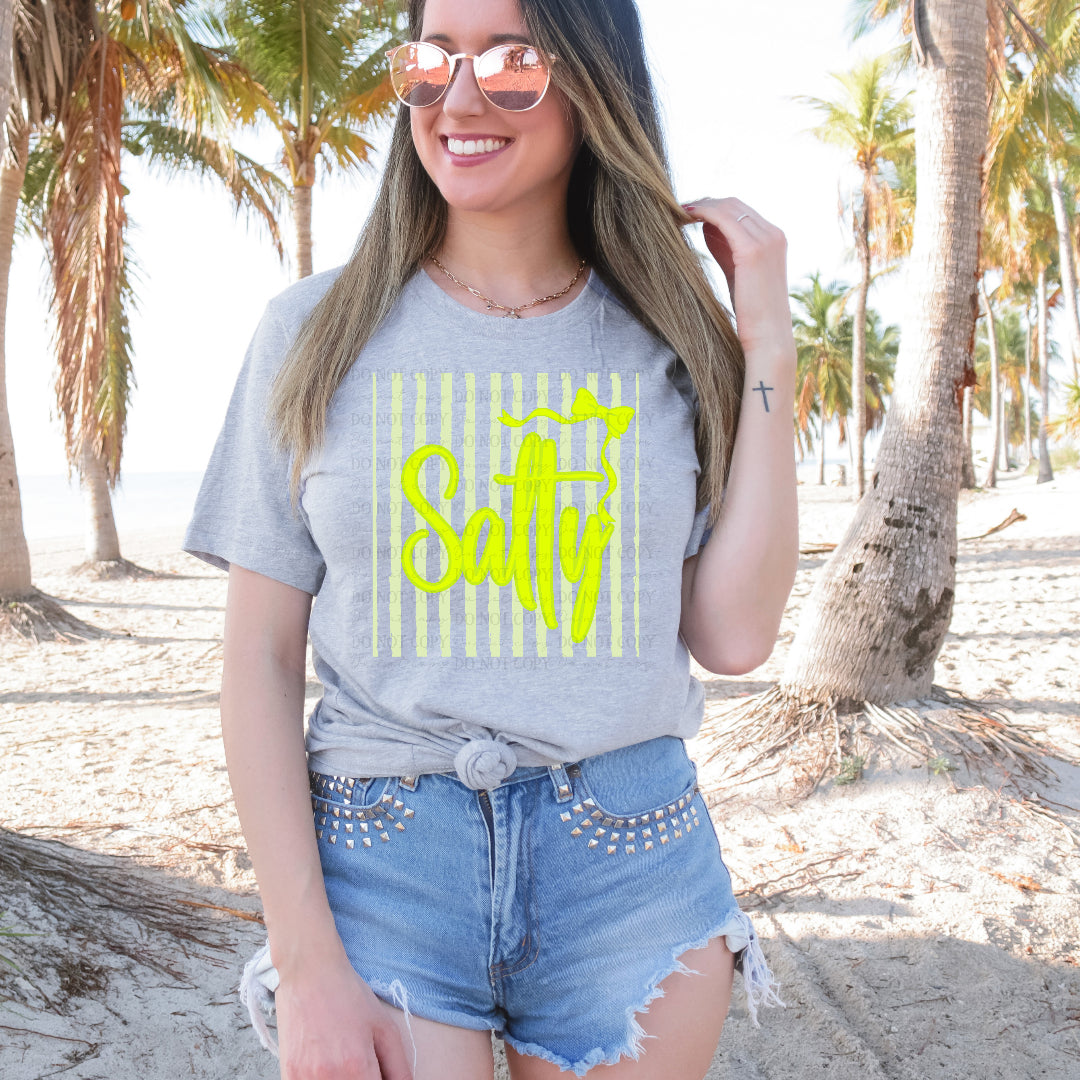 Salty NEON YELLOW bow (Wildflower) DTF Transfer