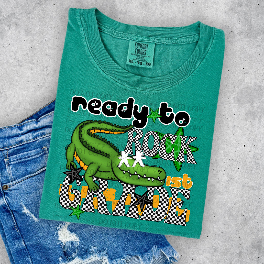 Ready to rock 1st grade black words (DKD) DTF Transfer