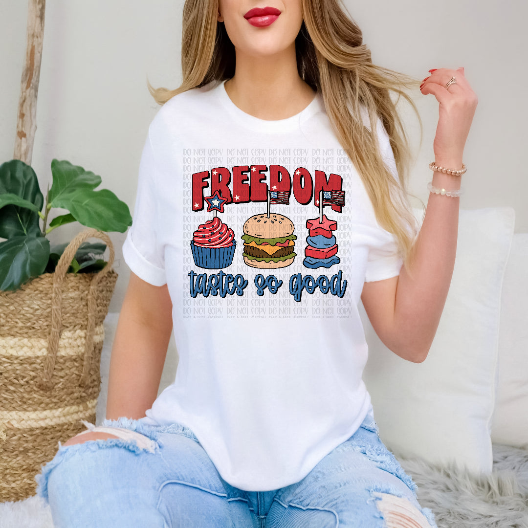 Freedom tastes so good (patriotic food) (scarlow) DTF Transfer
