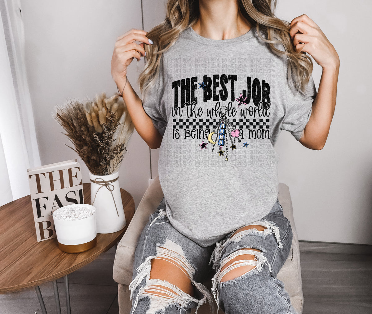 The best job mom BLACK (Scarlow) DTF Transfer