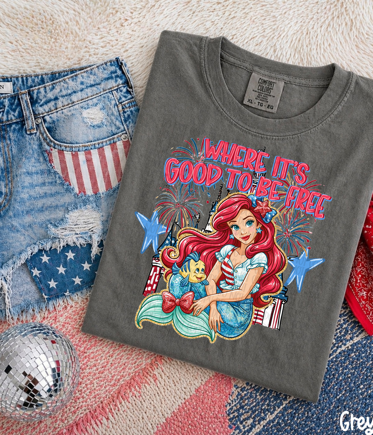 Where it's good to be free mermaid (SSD) DTF Transfer