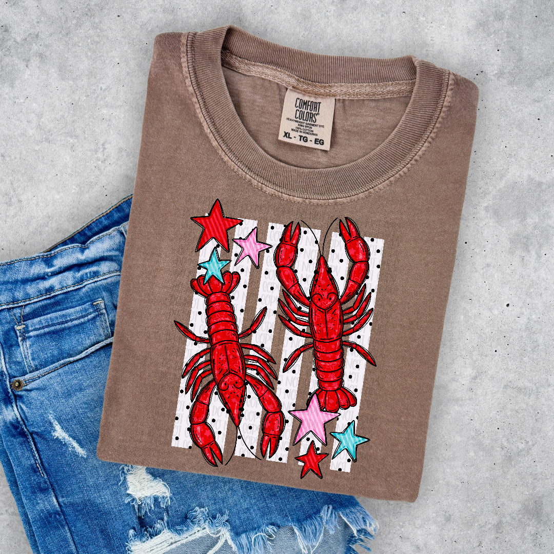 Crawfish stripped background (Carter) DTF Transfer
