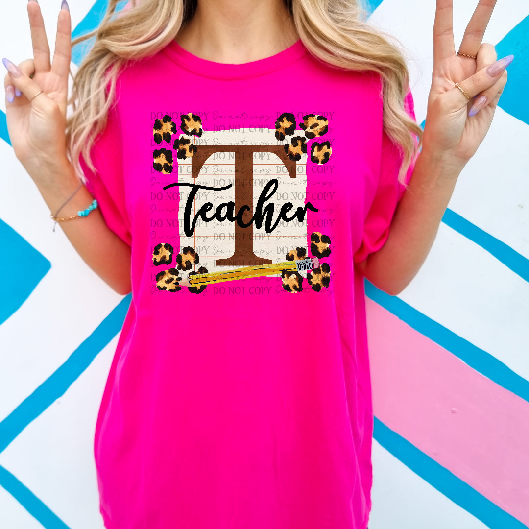 Teacher leopard frame (SCG) DTF Transfer