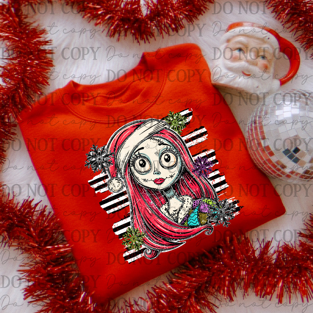 Christmas Sally stripped background (NBC) DTF Transfer