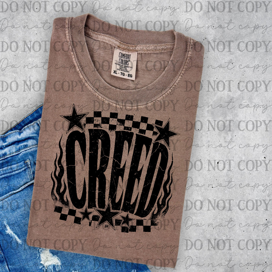 Creed - checkered back ground (Lyttle) DTF Transfer