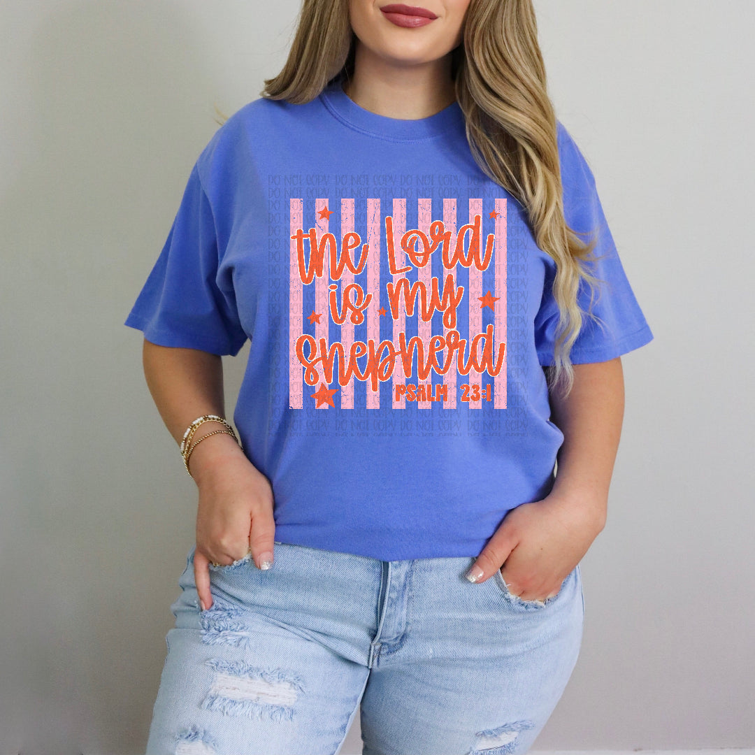 The lord is my shepherd pink stripes (Scarlow) DTF Transfer