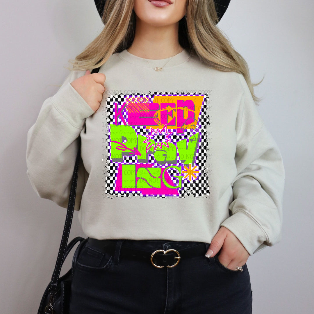 Keep praying retro (Texasgal) DTF Transfer