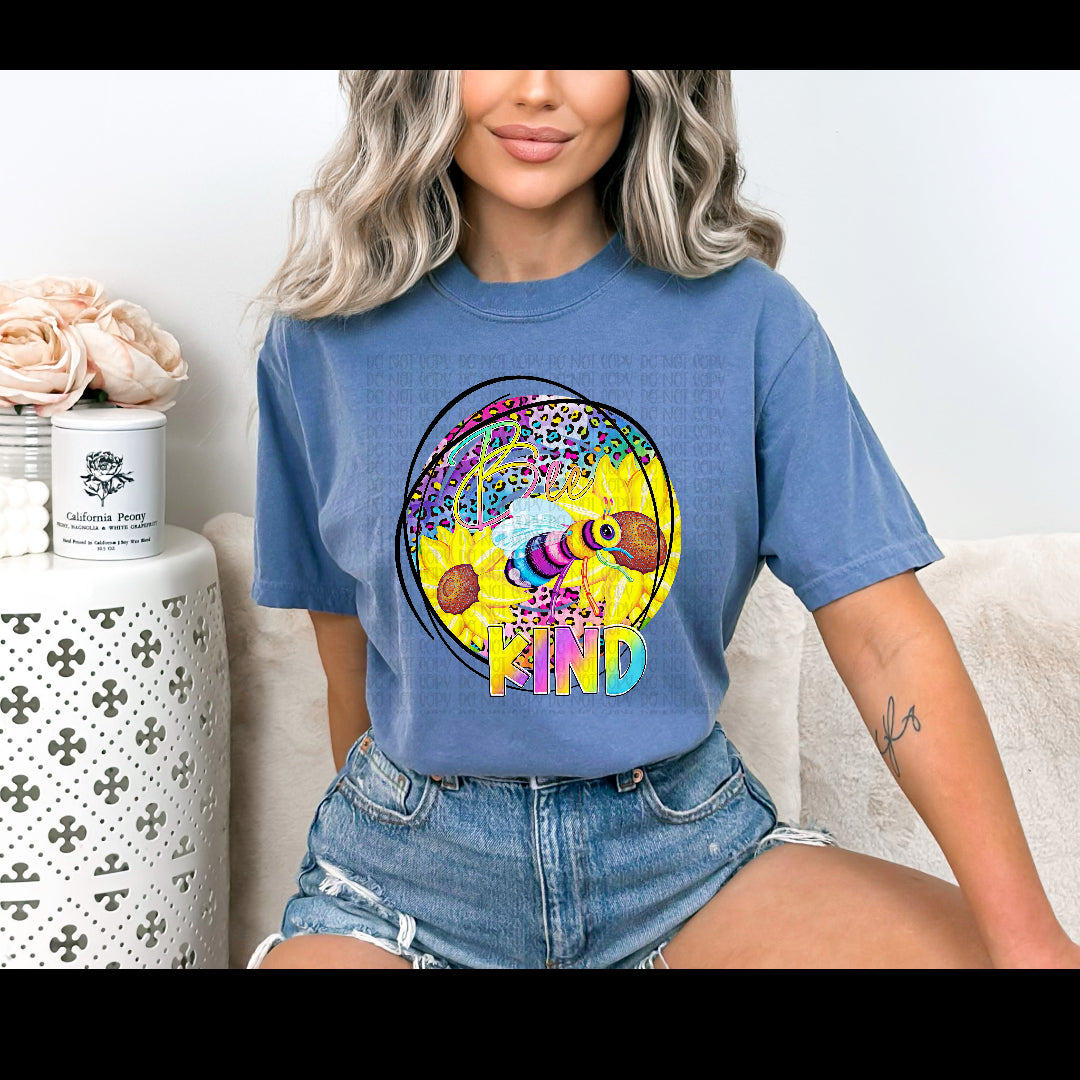 Be kind floral bee circle (Kai) DTF Transfer