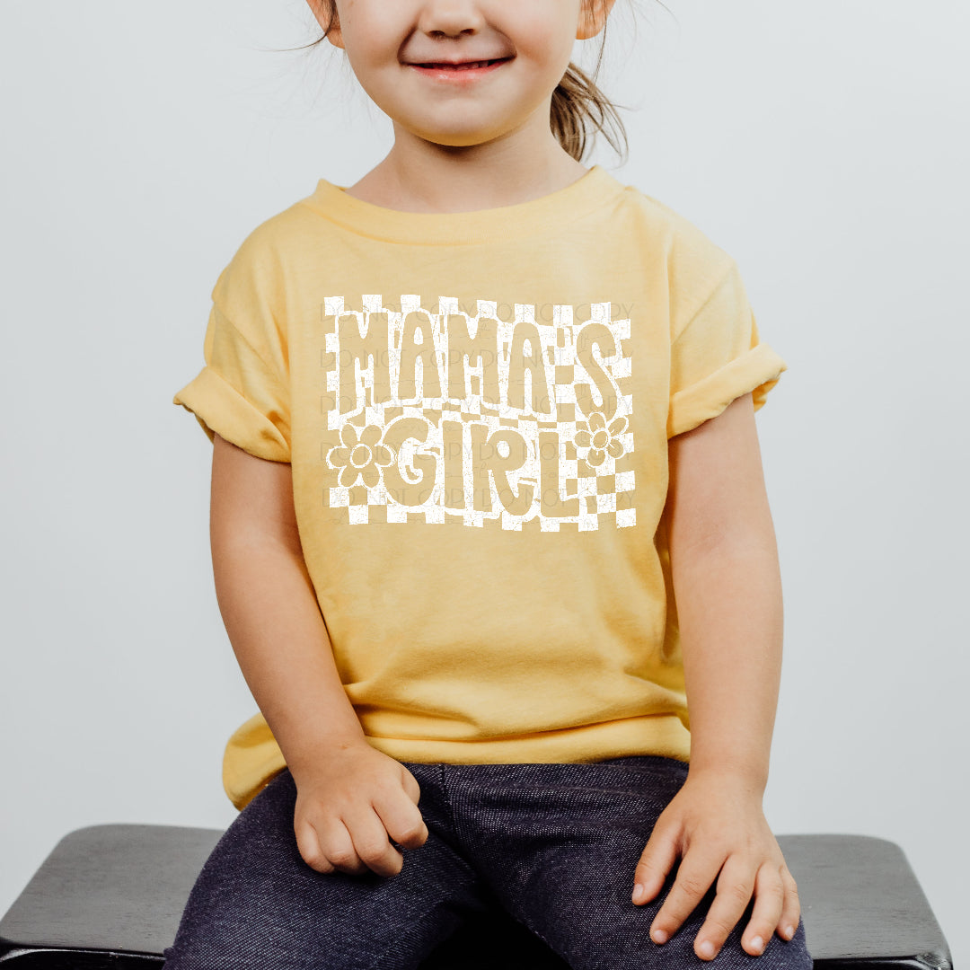 Mama's girl WHITE checkered (Scarlow) DTF Transfer