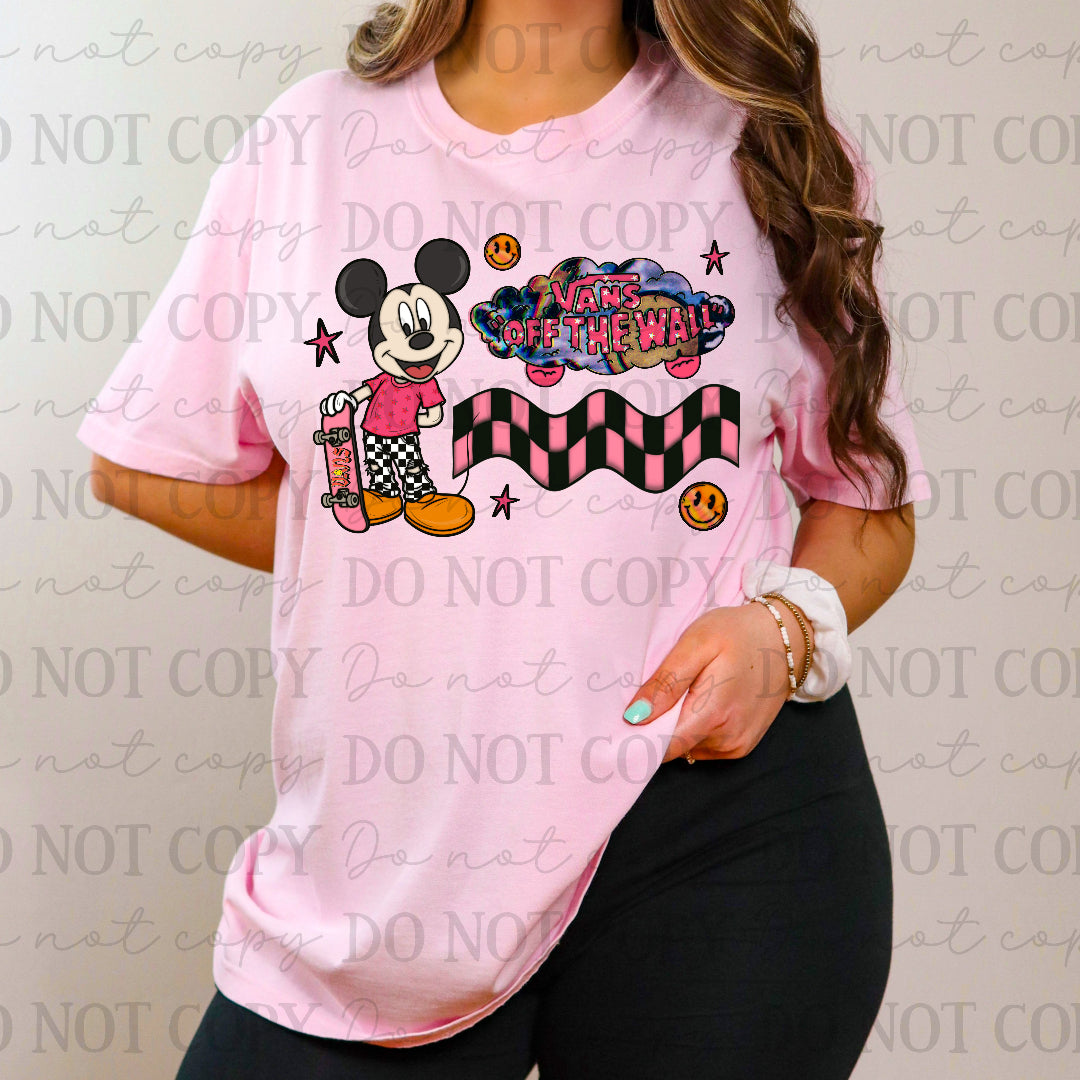Mouse skateboard PINK (OHDD) DTF transfer