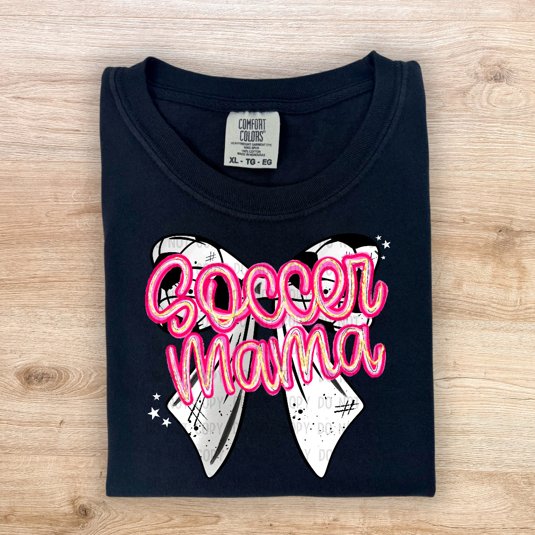 Soccer mama bow faux glitter (JBD) DTF Transfer