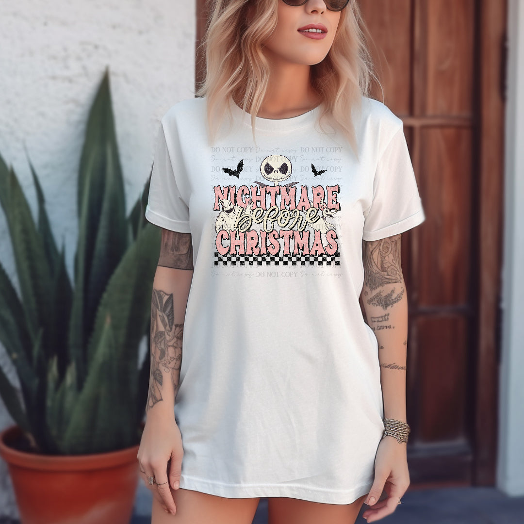 Nightmare pink and white words (Scarlow) Sunday Special DTF transfer