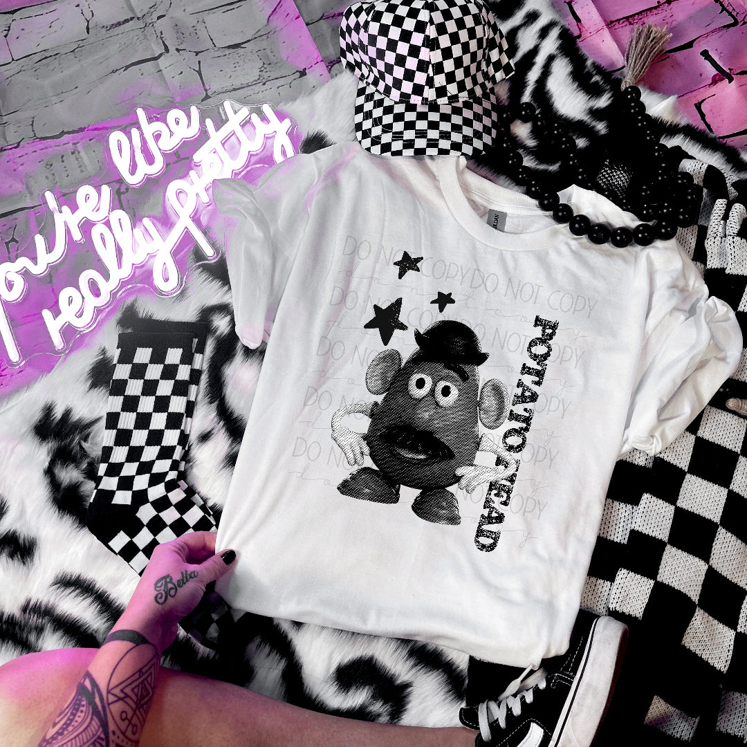 Mr potato halftone BLACK (TIB) DTF Transfer