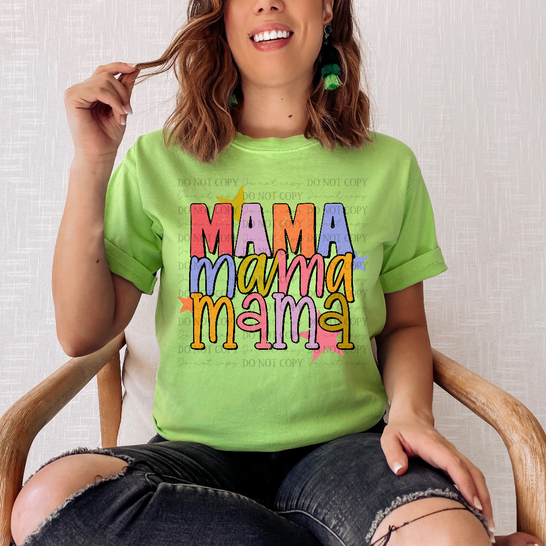 Mama mama mama colorful (Scarlow) DTF Transfer