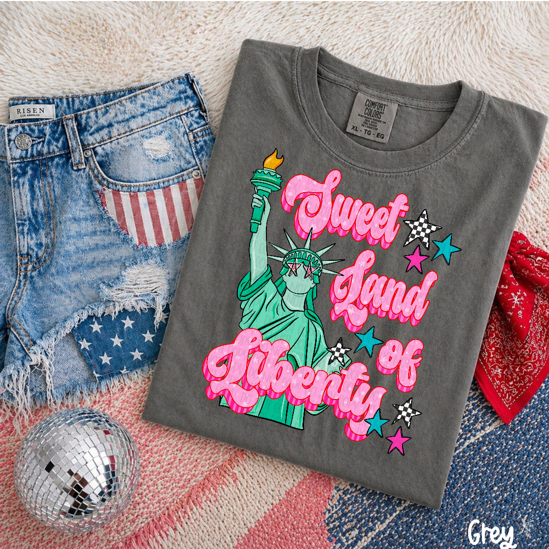 Sweet land of liberty PINK words (Carter) DTF Transfer