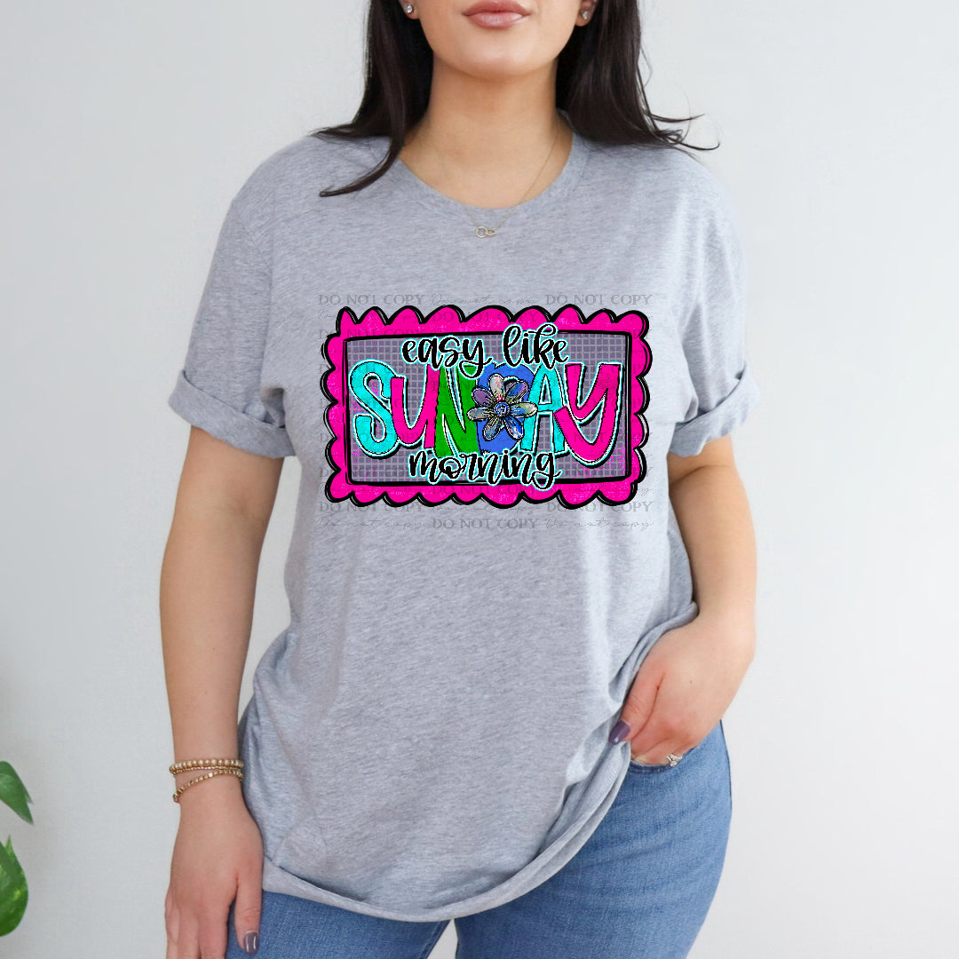 Easy like Sunday morning ruffle frame (Texasgal) DTF Transfer