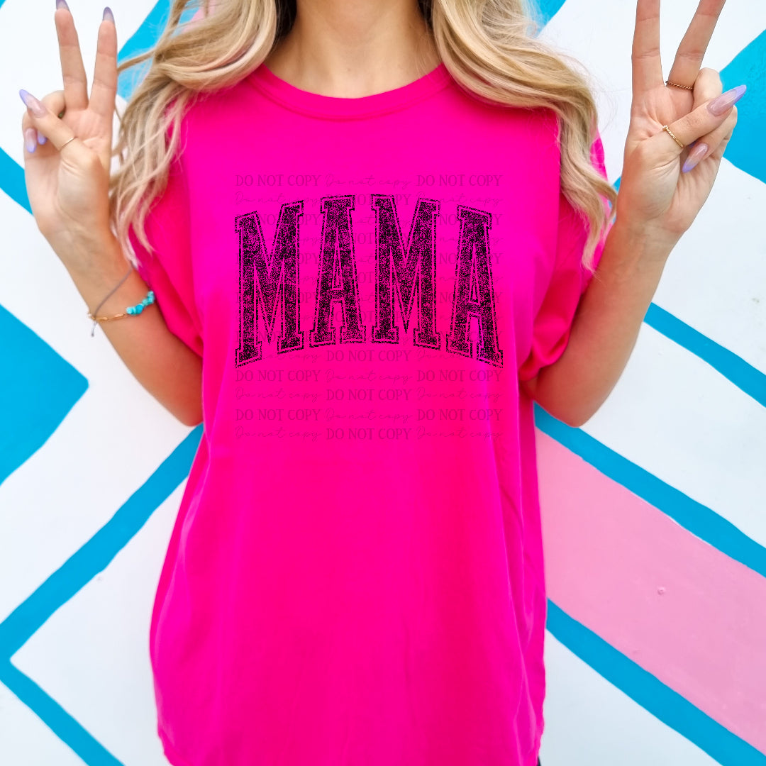 Mama arched black distressed (Scarlow) DTF Transfer