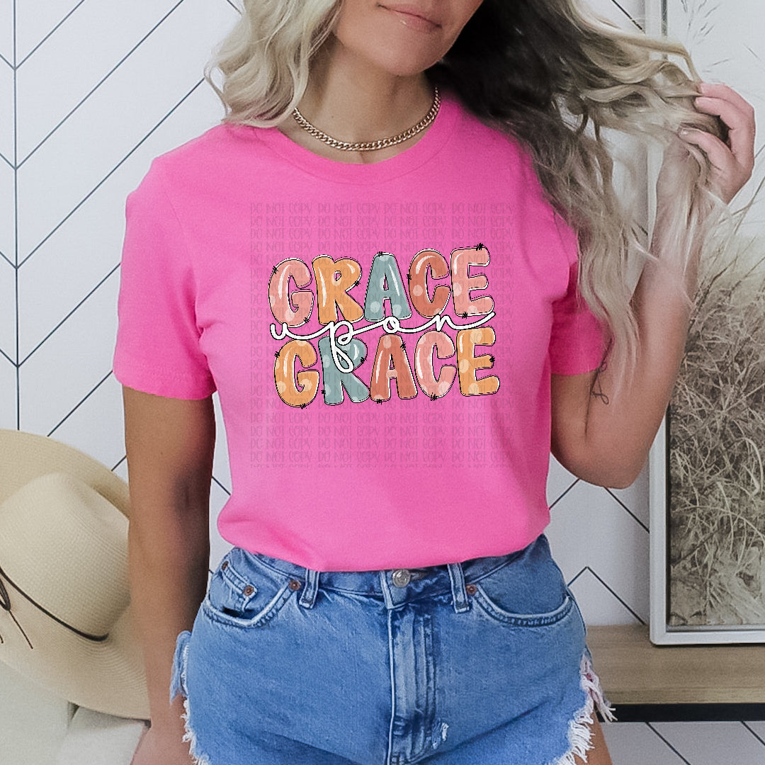 Grace upon grace bubble letters (Kai) DTF Transfer