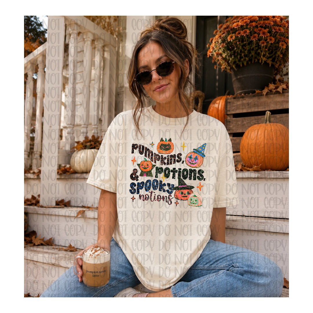 Pumpkins, potions, and spooky notions (Scarlow) DTF Transfer