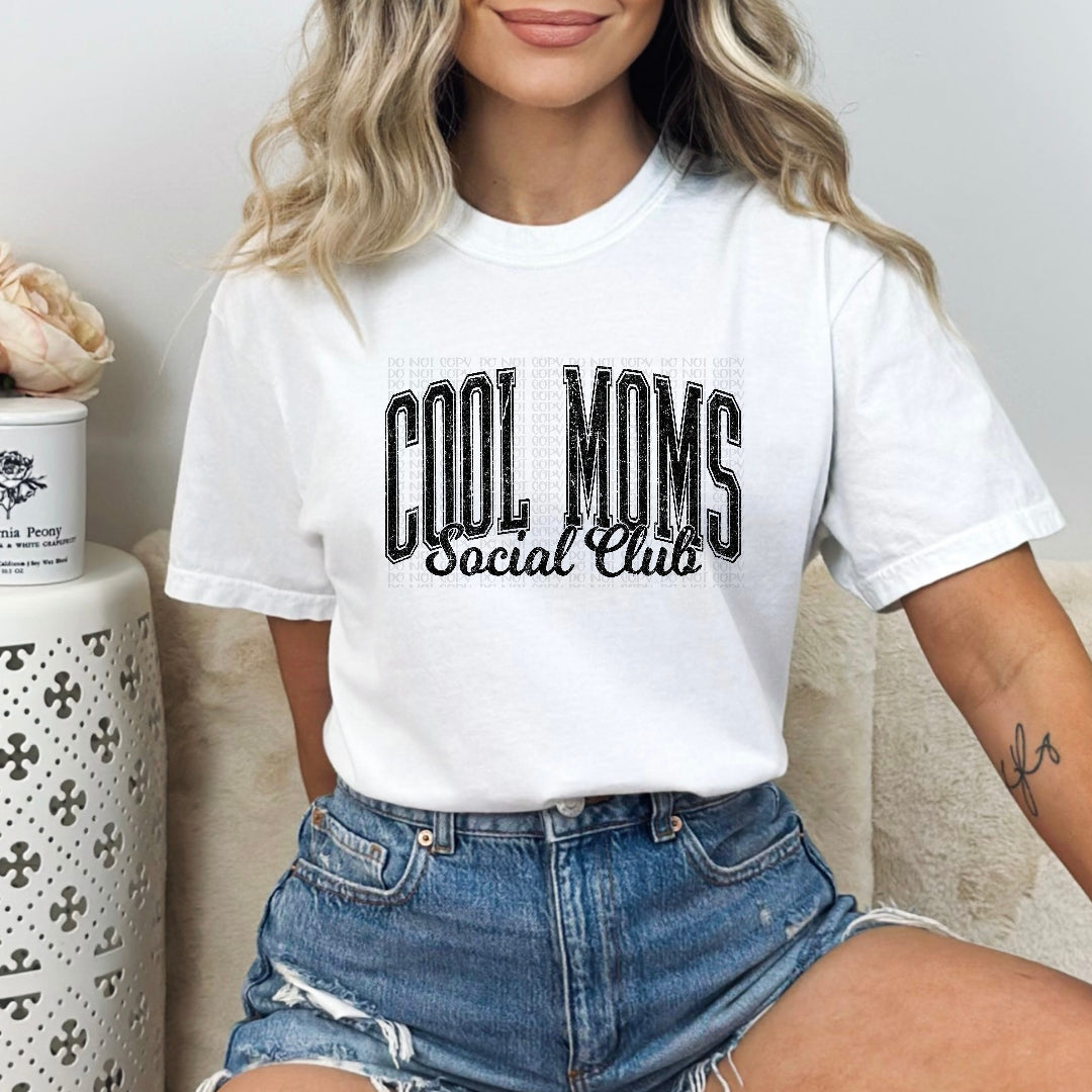 Cool moms social club BLACK (Scarlow) DTF Transfer