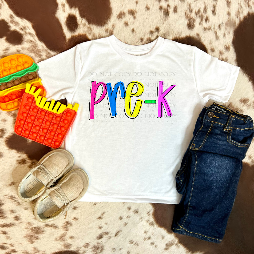 Pre-k colorful (Texasgal) DTF Transfer
