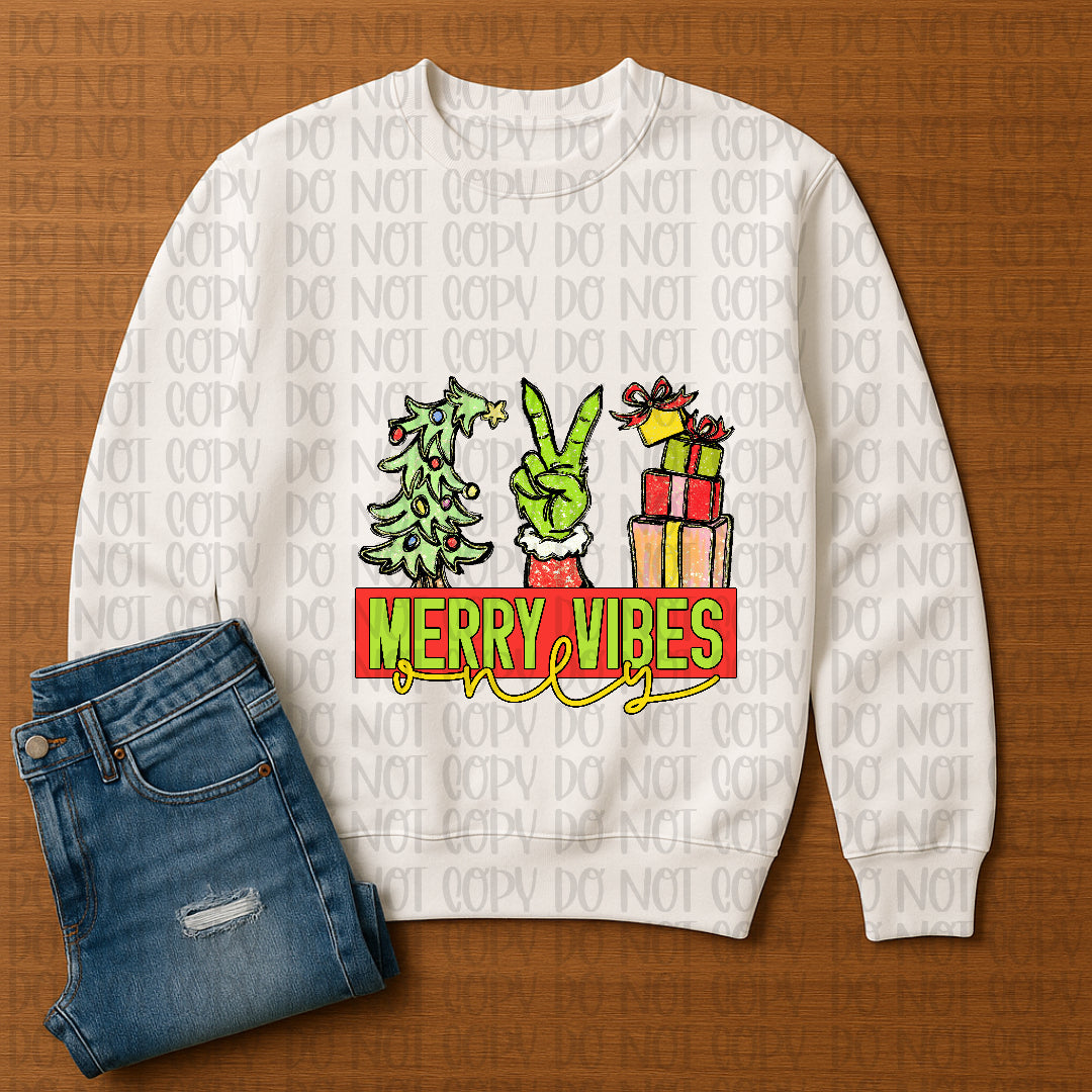 Merry vibes only g-man hand  (CST) DTF Transfer