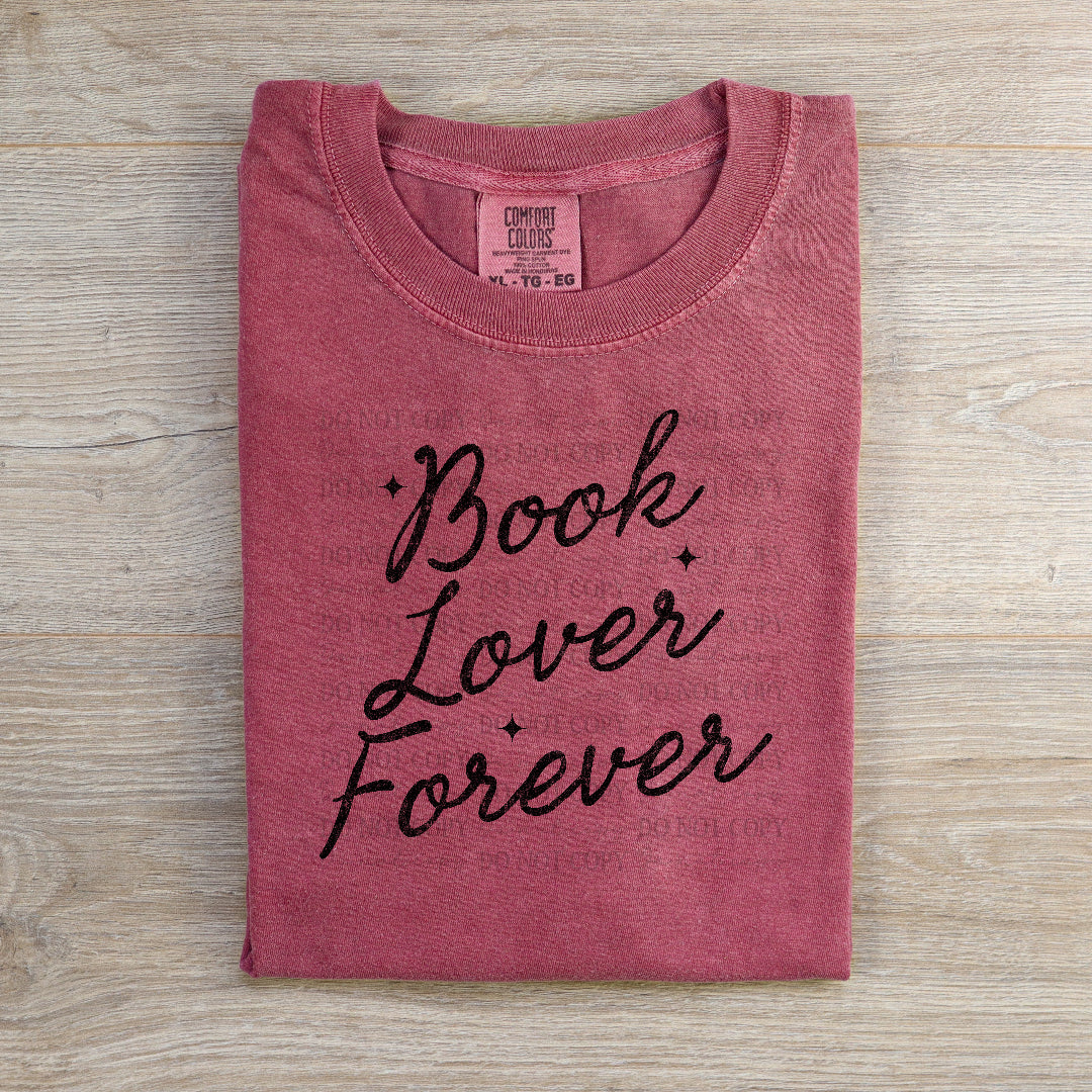 Book lover forever cursive BLACK (Scarlow) DTF Transfer