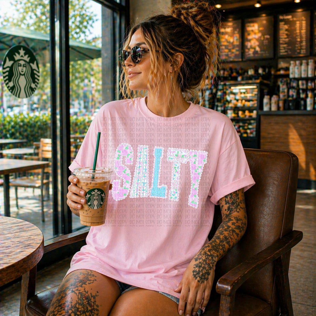 Salty lace outline DTF transfer