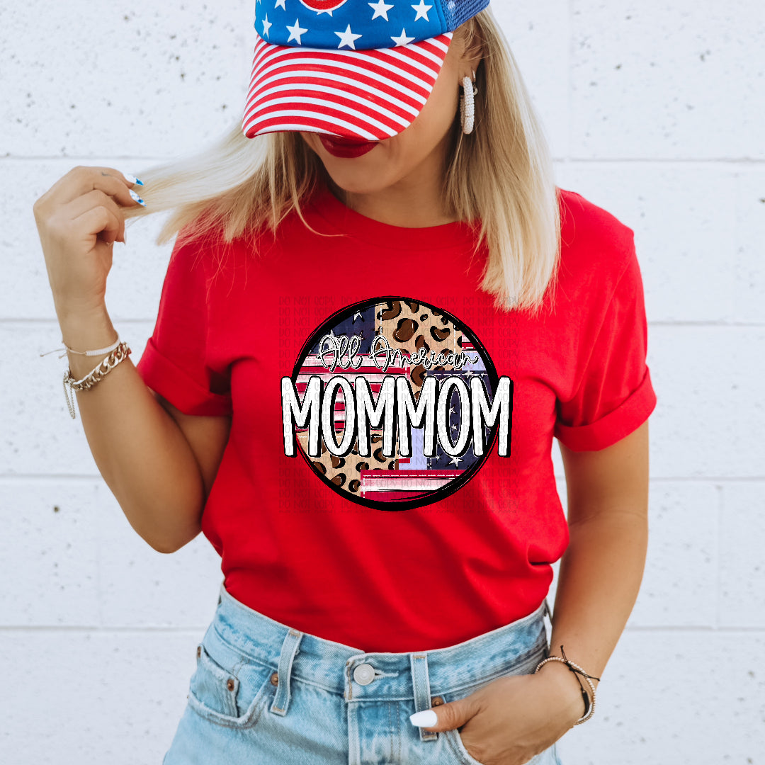 All American mommom leopard circle (OHDD) DTF Transfer