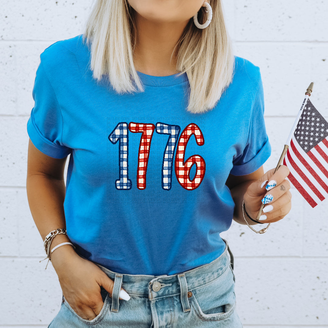 1776 red and blue gingham (OHDD) DTF Transfer