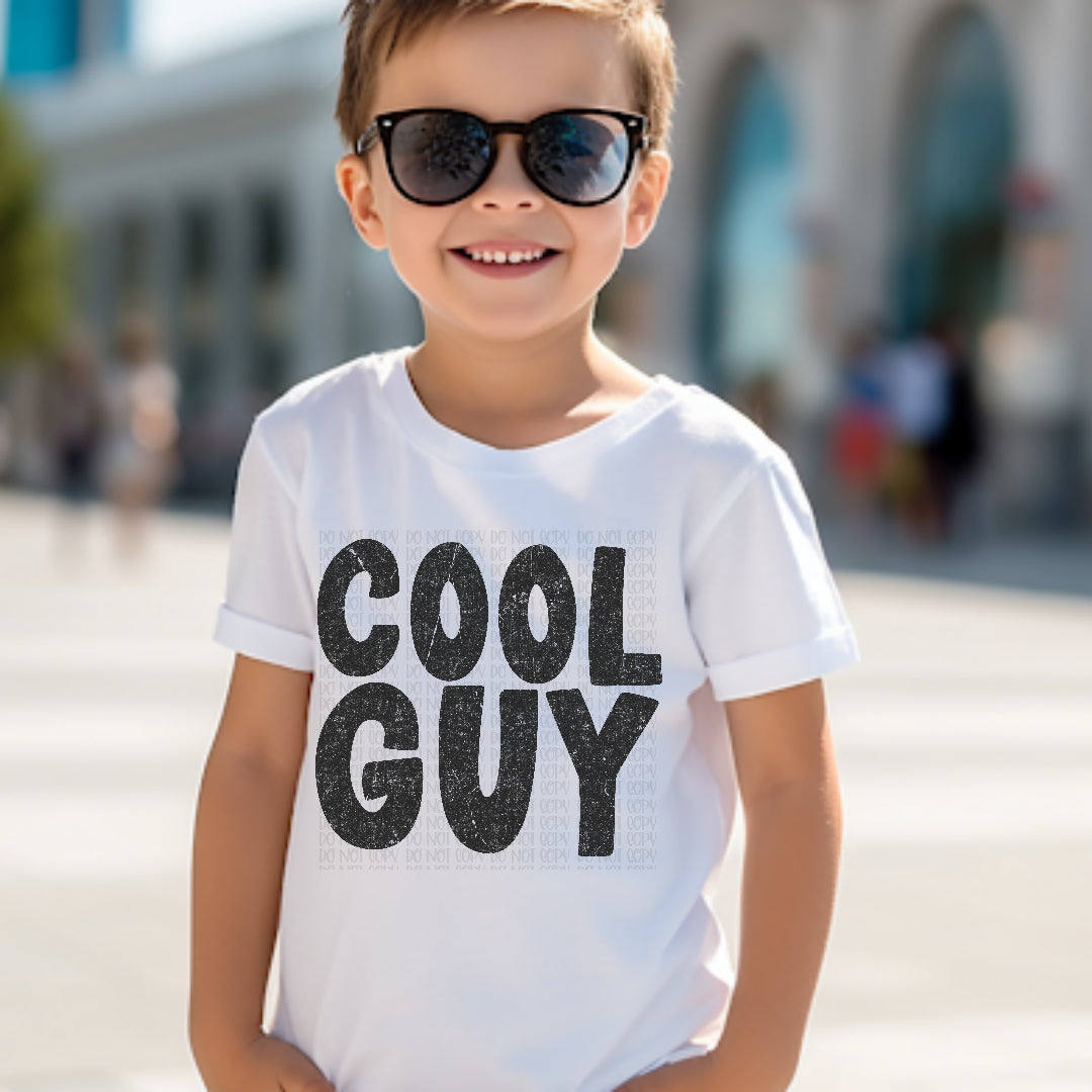 Cool guy block BACK distressed (Scarlow) DTF Transfer