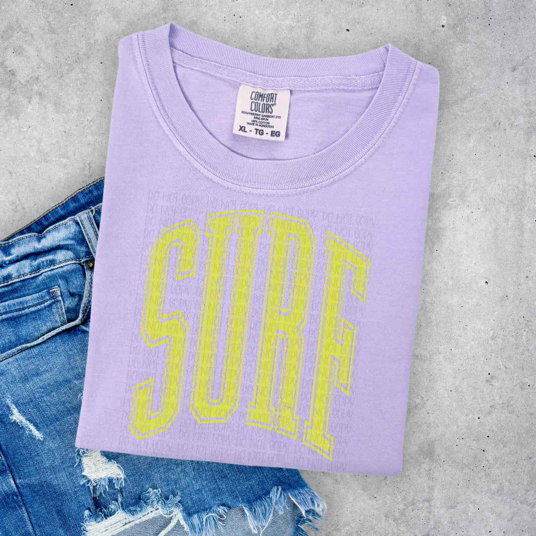 Surf varsity arched YELLOW (Scarlow) DTF Transfer