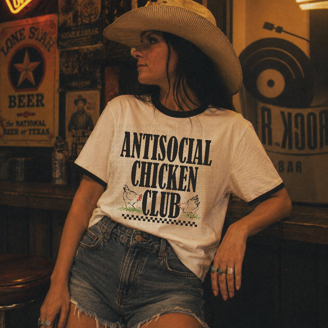 Antisocial chicken club (EMD) DTF Transfer