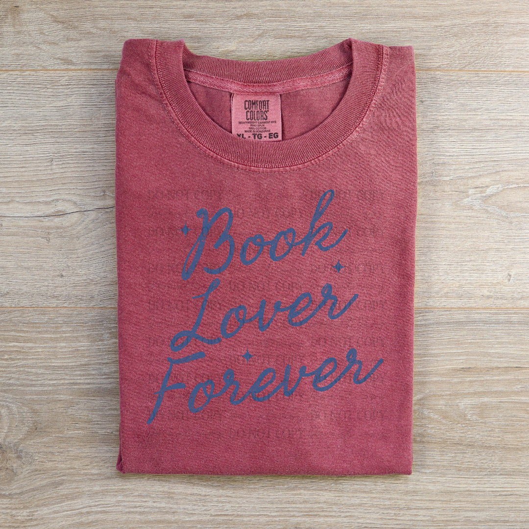 Book lover forever cursive NAVY (Scarlow) DTF Transfer