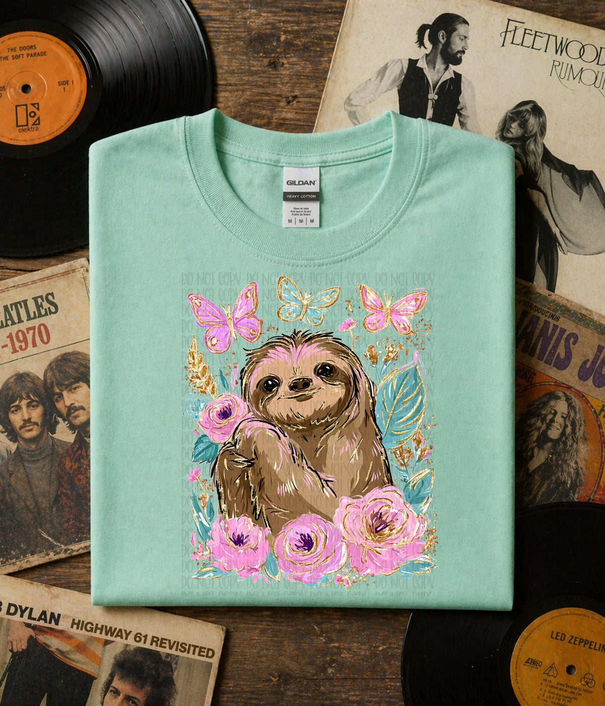 Floral sloth (SSD) DTF Transfer