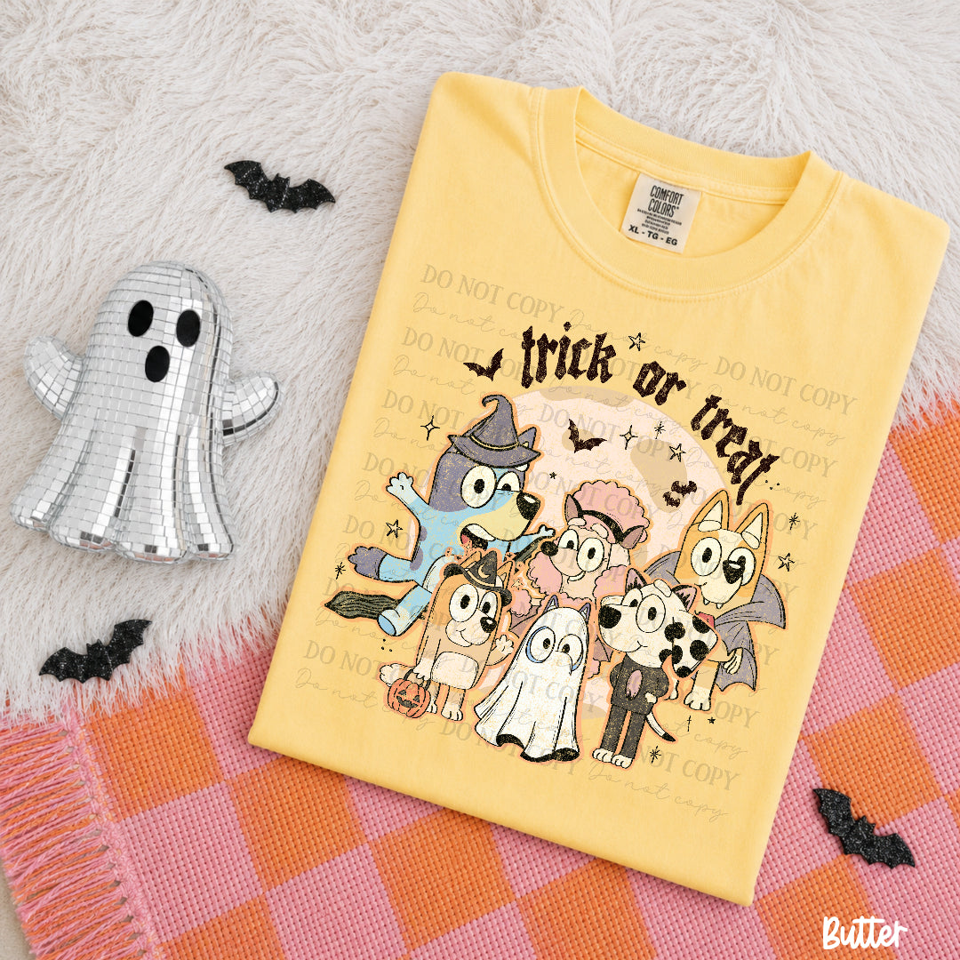 Trick or treat blue dog (Scarlow) DTF Transfer