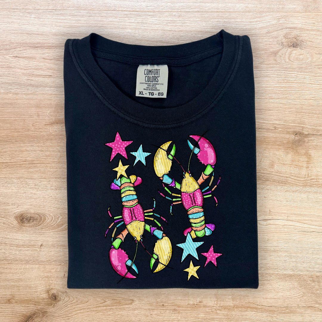 Colorful lobster with stars (Carter) DTF Transfer