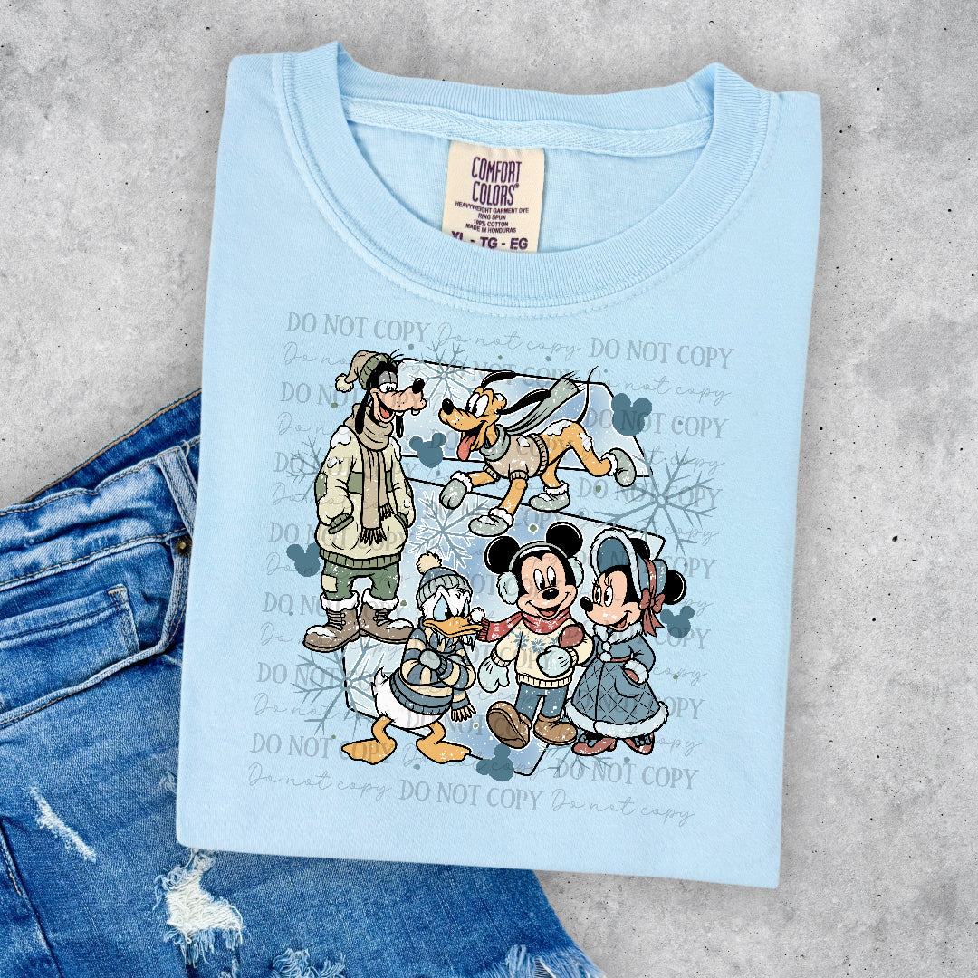 Girl mouse boy mouse and friends christmas (Cstagte) DTF Transfer