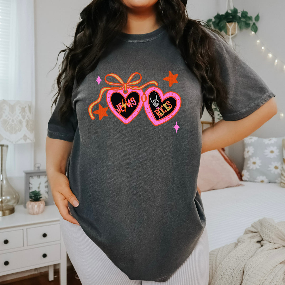 Jesus rocks heart locket DTF Transfer
