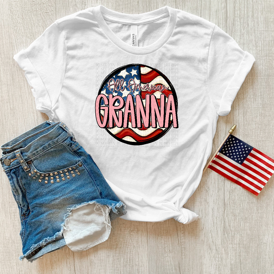 All American granna flag circle (OHDD) DTF Transfer