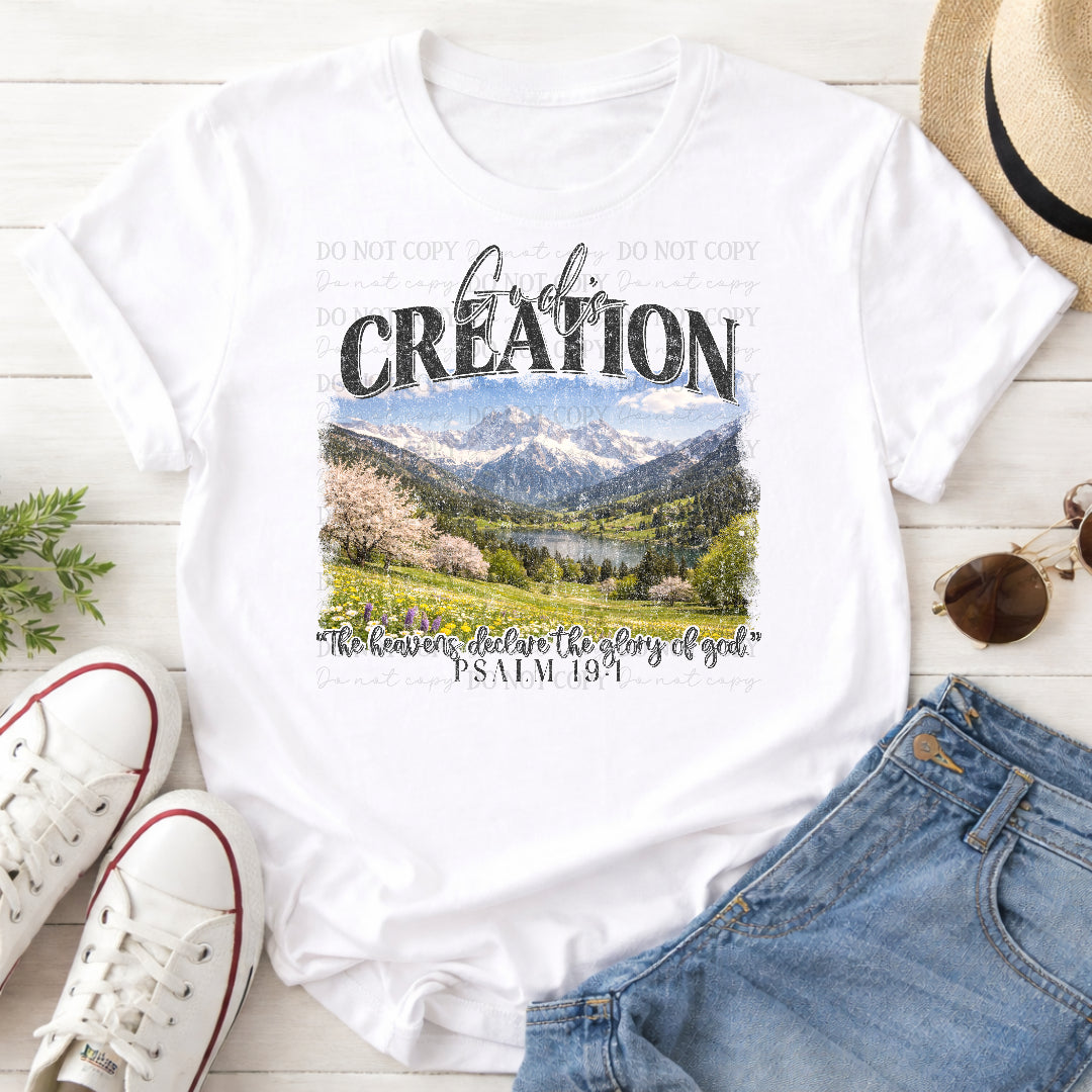 God's creation mountains (Scarlow) DTF Transfer