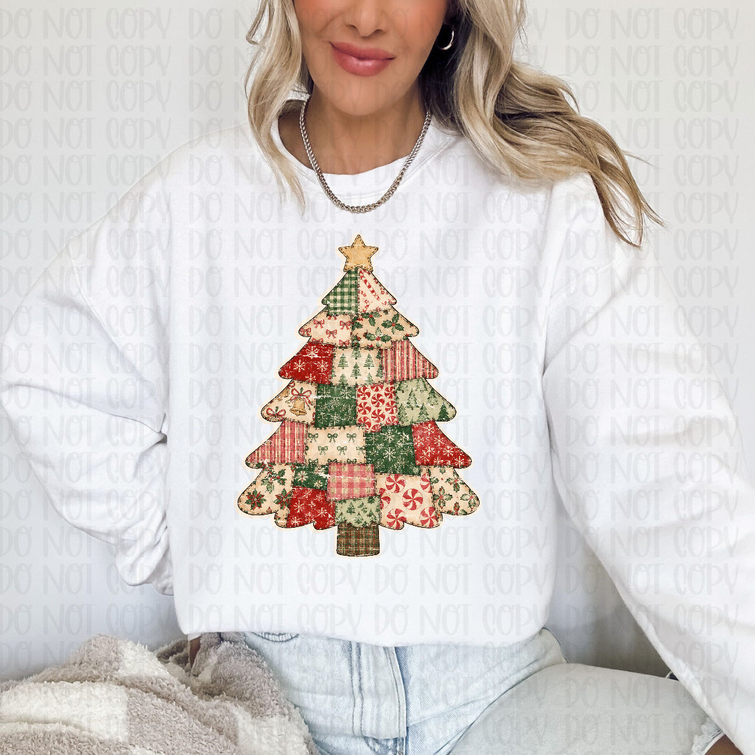 patch work christmas tree (Scarlow) DTF Transfer