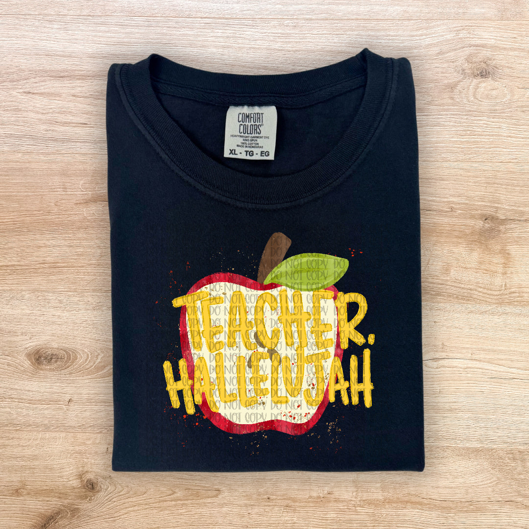 Teach hallelujah apple splatter (Carter) DTF Transfer