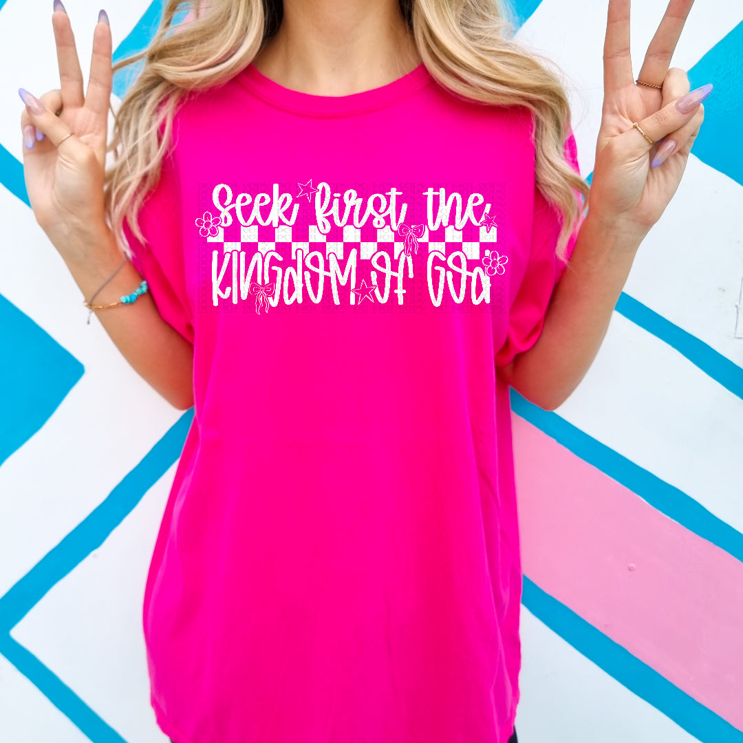 Seek first the kingdom of God WHITE (OHDD) DTF Transfer