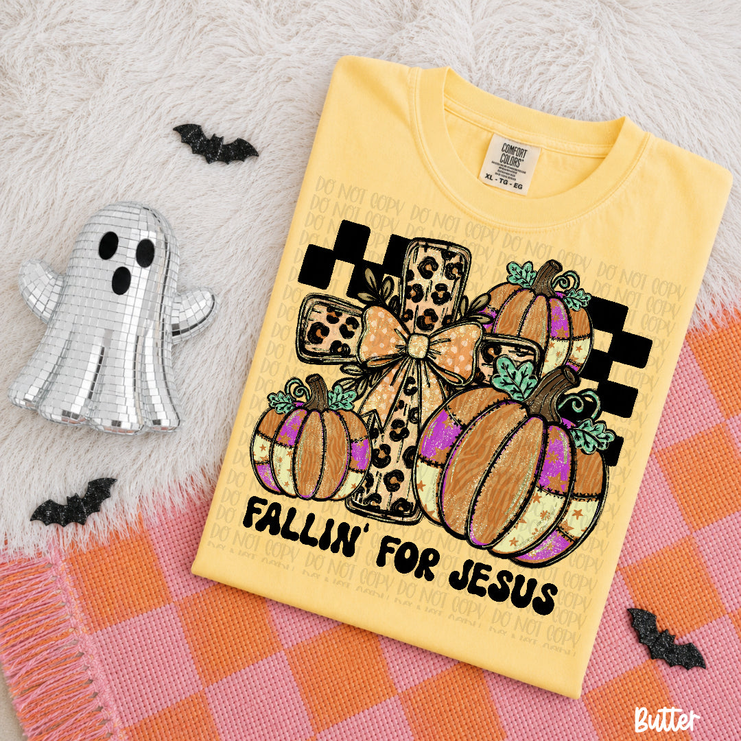 Fallin for Jesus exclusive (black) (CST) DTF Transfer