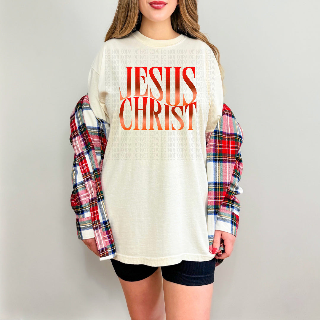 Jesus Christ red ombre (EMD) DTF Transfer