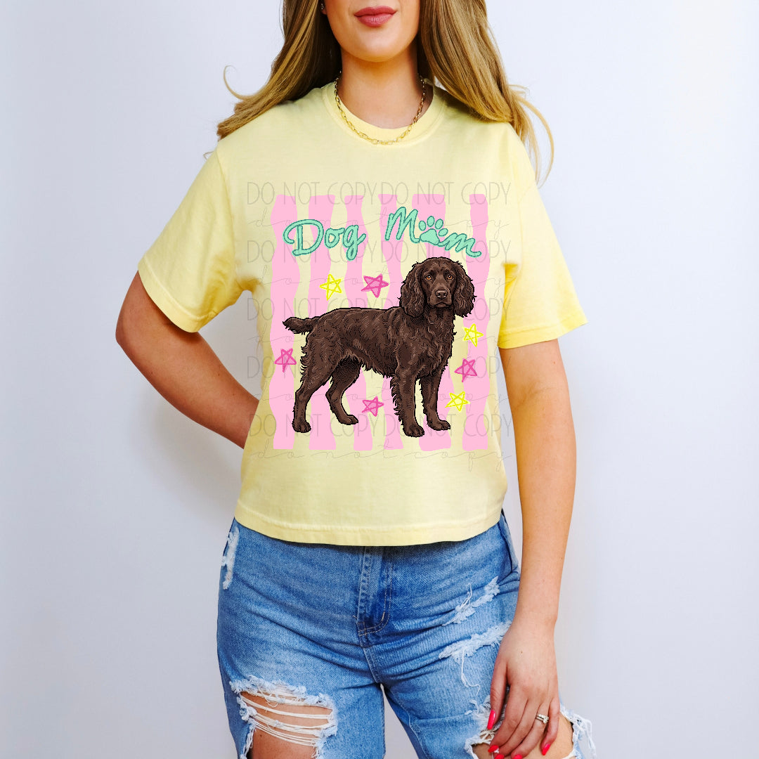 Boykin dog mom pink stripes (UAC) DTF Transfer