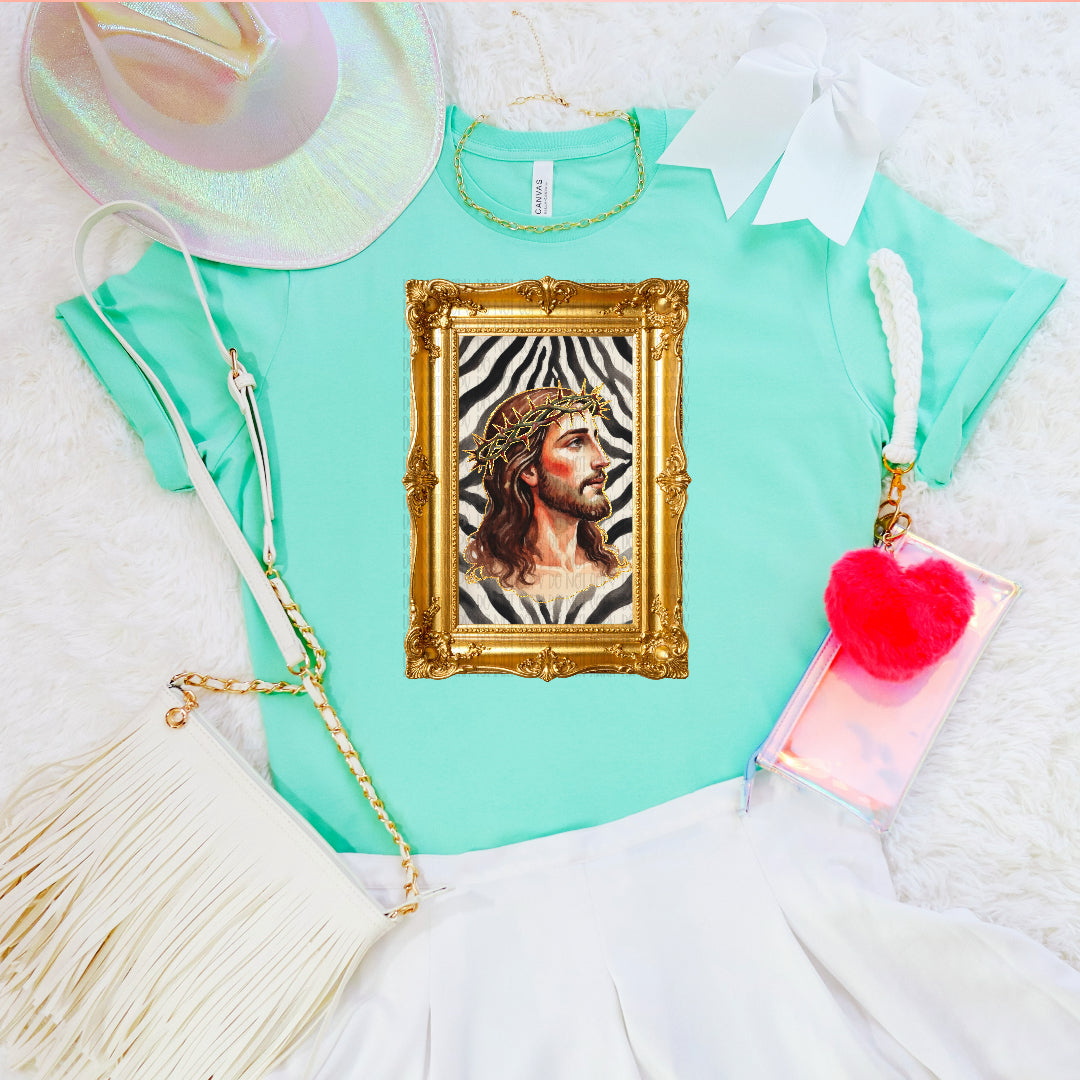 Jesus gold frame DTF Transfer