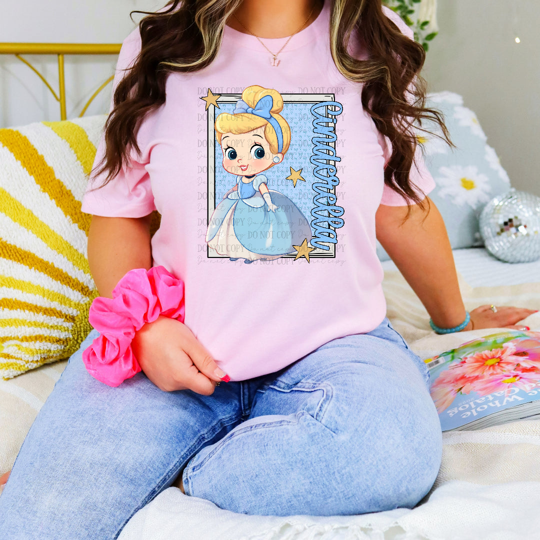 Princess polaroid glass slippers (OHDD) DTF Transfer